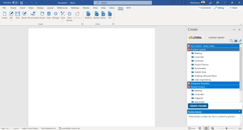 screenshot of Litera Draft